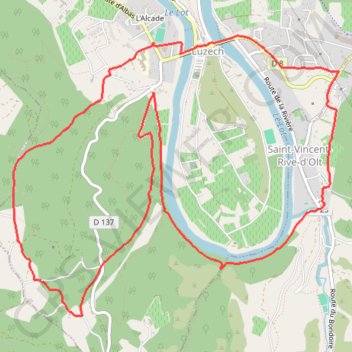 Itinéraire Luzech-Crespiat-Pesquier-Saint-Vincent, distance, dénivelé, altitude, carte, profil, trace GPS