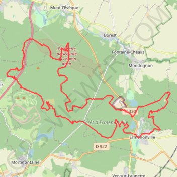 Itinéraire Ermenonville 47, distance, dénivelé, altitude, carte, profil, trace GPS