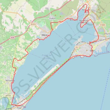 Itinéraire Tour Étang du Thau - Balaruc-le-Vieux, distance, dénivelé, altitude, carte, profil, trace GPS