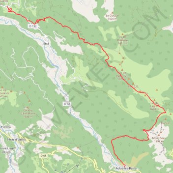 Itinéraire Cominac-Aulus les Bains, distance, dénivelé, altitude, carte, profil, trace GPS