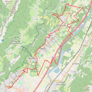 Itinéraire Coteaux de la Terrasse, distance, dénivelé, altitude, carte, profil, trace GPS