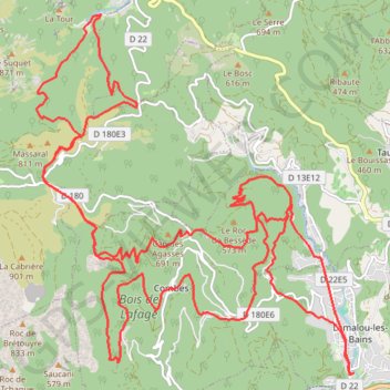 Itinéraire Lamalou, distance, dénivelé, altitude, carte, profil, trace GPS