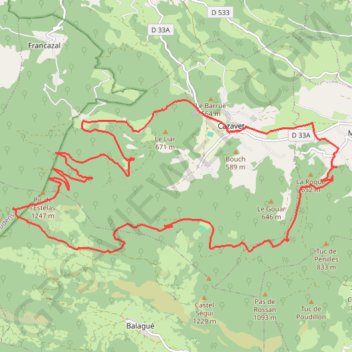 Itinéraire Circuit de l'Estellas, distance, dénivelé, altitude, carte, profil, trace GPS