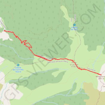 Itinéraire Mercus Croquié Mont Fourcat, distance, dénivelé, altitude, carte, profil, trace GPS