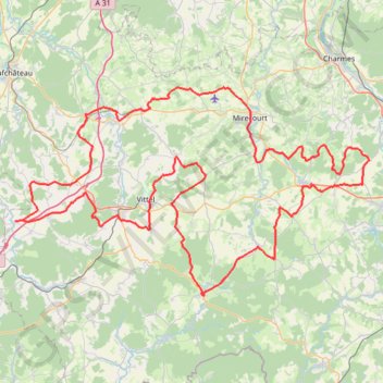 Itinéraire Voie 2DB-B45 - Madonne-et-Lamerey - Vrecourt - Madonne-et-Lamerey, distance, dénivelé, altitude, carte, profil, trace GPS
