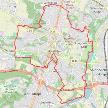 Itinéraire Longpont sur Orge, distance, dénivelé, altitude, carte, profil, trace GPS