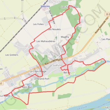 Itinéraire Val de Loire, Suèvres, circuit des oulins, distance, dénivelé, altitude, carte, profil, trace GPS