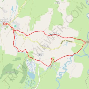 Itinéraire Le Petit Déroc - Nasbinals - TDM, distance, dénivelé, altitude, carte, profil, trace GPS