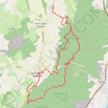 Itinéraire Le tour du Barrès, distance, dénivelé, altitude, carte, profil, trace GPS