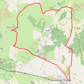 Itinéraire Onet l'église - Limouze - Le Tindoul de la Vayssière, distance, dénivelé, altitude, carte, profil, trace GPS