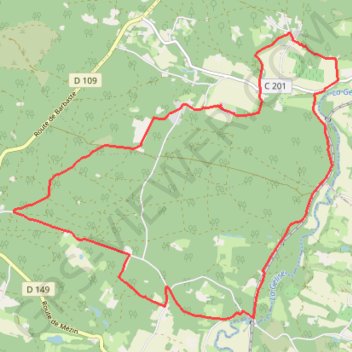 Itinéraire Lisse, aux portes de la forêt Landaise - Pays d'Albret, distance, dénivelé, altitude, carte, profil, trace GPS