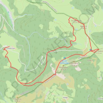 Itinéraire Le Petit Ballon - Sondernach, distance, dénivelé, altitude, carte, profil, trace GPS