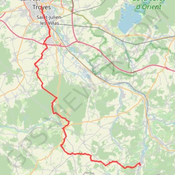 Itinéraire Troyes Les Riceys Projet, distance, dénivelé, altitude, carte, profil, trace GPS