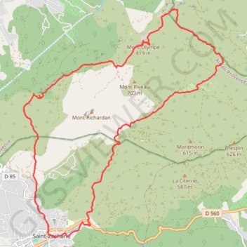 Itinéraire Saint Jean du Puy - Mont Olympe en traversée, distance, dénivelé, altitude, carte, profil, trace GPS