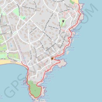 Itinéraire Cami de ronda à S'AGARO Catalogne sud, distance, dénivelé, altitude, carte, profil, trace GPS