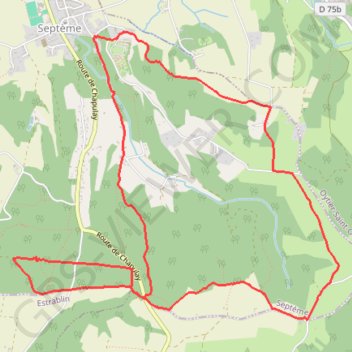 Itinéraire Septème (38), distance, dénivelé, altitude, carte, profil, trace GPS