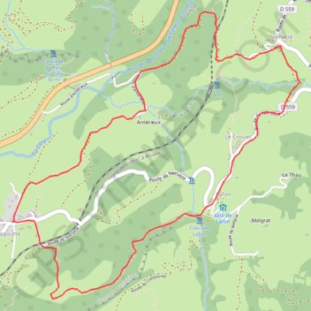Itinéraire La Porte du Lion - Thiézac, distance, dénivelé, altitude, carte, profil, trace GPS