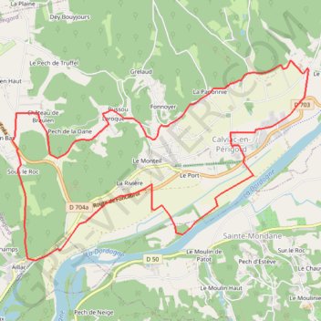 Itinéraire Calviac, distance, dénivelé, altitude, carte, profil, trace GPS