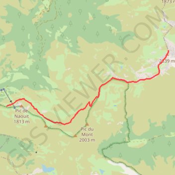 Itinéraire Pic de Montaigu par le Col de Moulata, distance, dénivelé, altitude, carte, profil, trace GPS