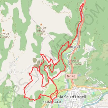 Itinéraire GPX Download: Senda por el río Valira boucle à partir de Castellciutat, distance, dénivelé, altitude, carte, profil, trace GPS