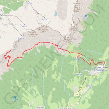 Itinéraire Pas de la Balme, distance, dénivelé, altitude, carte, profil, trace GPS