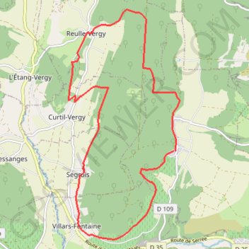 Itinéraire Butte Vergy, distance, dénivelé, altitude, carte, profil, trace GPS