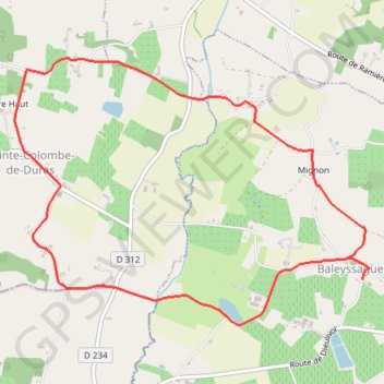 Itinéraire Baleyssagues, la balade des Riquets - Pays du Dropt, distance, dénivelé, altitude, carte, profil, trace GPS