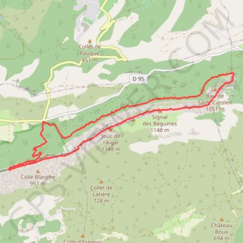 Itinéraire Crêtes Sainte Baume et Paradis, distance, dénivelé, altitude, carte, profil, trace GPS