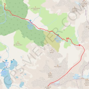 Itinéraire Rocher Blanc, distance, dénivelé, altitude, carte, profil, trace GPS