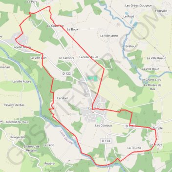 Itinéraire Circuit des croix - Guillac, distance, dénivelé, altitude, carte, profil, trace GPS