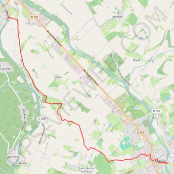 Itinéraire Nérac, du Moulin des Tours au château d'Henri IV - Barbaste, distance, dénivelé, altitude, carte, profil, trace GPS