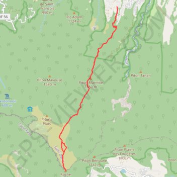 Itinéraire RandoPitons.re #1478 - La Roche Ecrite depuis la Bretagne, distance, dénivelé, altitude, carte, profil, trace GPS