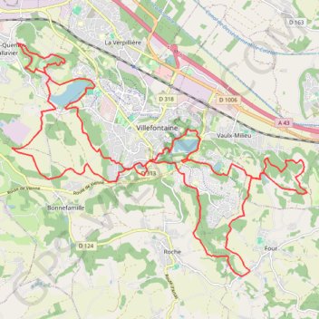 Itinéraire Tour des étangs - Vaulx Milieu, distance, dénivelé, altitude, carte, profil, trace GPS