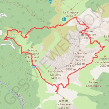 Itinéraire Pointe de Rognier, distance, dénivelé, altitude, carte, profil, trace GPS