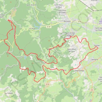 Itinéraire La Ouchoise - Ouches, distance, dénivelé, altitude, carte, profil, trace GPS