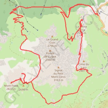 Itinéraire Moncenisio Monfroid, distance, dénivelé, altitude, carte, profil, trace GPS