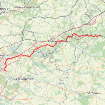 Itinéraire Reuil/Crécy, distance, dénivelé, altitude, carte, profil, trace GPS