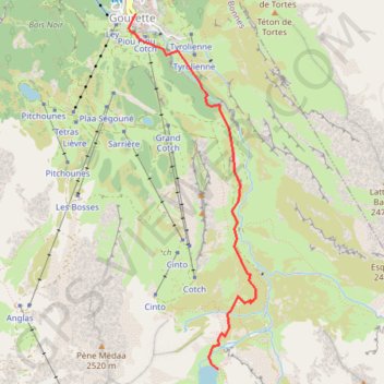 Itinéraire Gourette-Lac d'Anglas, distance, dénivelé, altitude, carte, profil, trace GPS