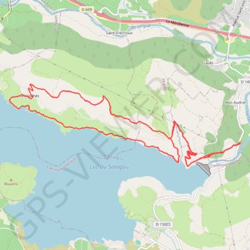 Itinéraire Les vailhés - Lac du salagou (34), distance, dénivelé, altitude, carte, profil, trace GPS
