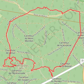 Itinéraire Den 9 ouest Pk vert galant, distance, dénivelé, altitude, carte, profil, trace GPS