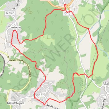 Itinéraire Argnat près de Volvic, distance, dénivelé, altitude, carte, profil, trace GPS