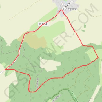 Itinéraire Entre Morville et Hampont, distance, dénivelé, altitude, carte, profil, trace GPS