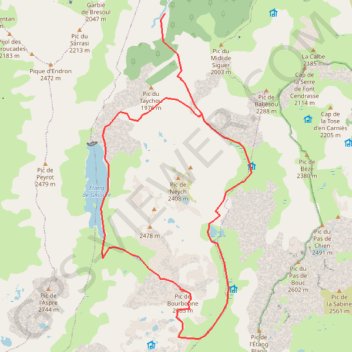 Itinéraire Pic de Bourbonne depuis le Bouychet, distance, dénivelé, altitude, carte, profil, trace GPS
