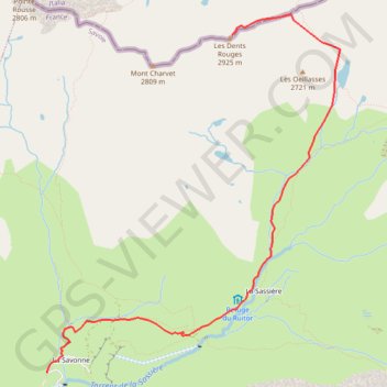 Itinéraire Dents Rouges, distance, dénivelé, altitude, carte, profil, trace GPS