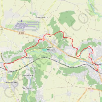 Itinéraire De Coulommiers à Faremoutiers-Pommeuse, distance, dénivelé, altitude, carte, profil, trace GPS