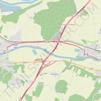 Itinéraire GRP de la Marne et des Deux Morins - Boucle n° 1 - Entre Marne et Grand-Morin, distance, dénivelé, altitude, carte, profil, trace GPS