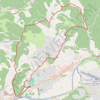 Itinéraire Boucle des fontaines - Trélissac, distance, dénivelé, altitude, carte, profil, trace GPS