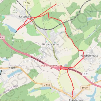 Itinéraire Puttelange-farschviller par champs, distance, dénivelé, altitude, carte, profil, trace GPS