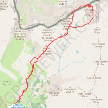 Itinéraire Gelas (06), distance, dénivelé, altitude, carte, profil, trace GPS