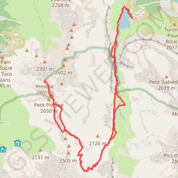 Itinéraire PIC DU PIMENE, distance, dénivelé, altitude, carte, profil, trace GPS
